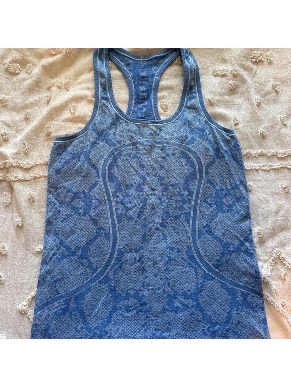 Lululemon Blue Snakeskin Seamless Racerback Tank